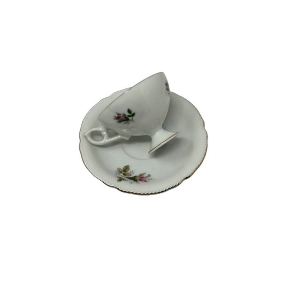 Royal Sealy China Demitasse Tea Cup and Saucer with Rose Design‎ - Vintage - Picture 4 of 8